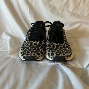 Black and Gray Leopard Patterned Sneakers